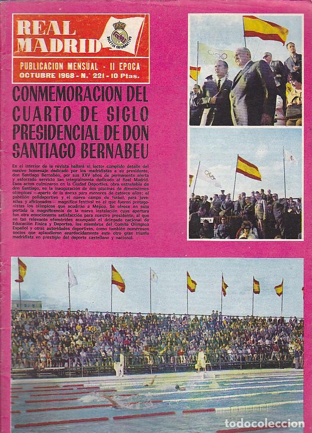 Coleccionismo deportivo: REVISTA REAL MADRID OCTUBRE 1968 N&ordm; 221