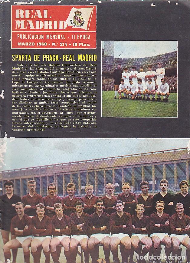 Coleccionismo deportivo: REVISTA REAL MADRID MARZO 1968 N&ordm; 214