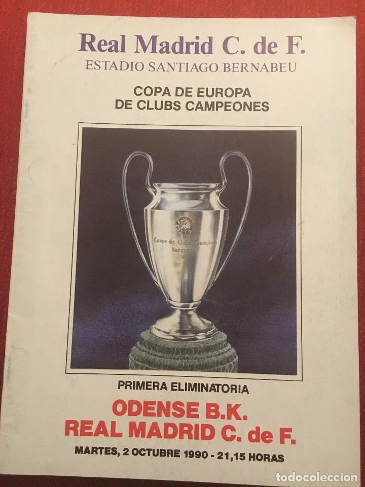 Sports collectibles: REVISTA PROGRAMA OFICIAL REAL MADRID ODENSE COPA EUROPA 1990 1991