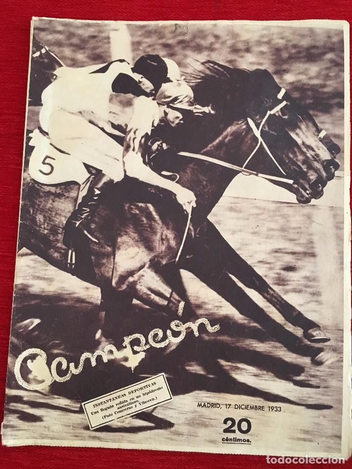 Coleccionismo deportivo: EL CAMPEON 1933 SKI NIEVE GUADARRAMA TOTTENHAM BIRMINGHAM ALER JAMES RACING FERROLANO GIJON