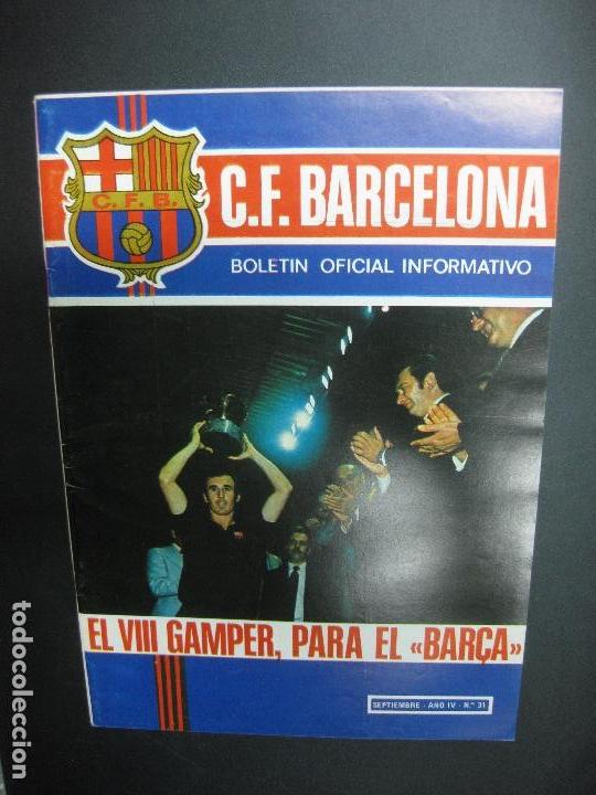Sammelleidenschaft Sport: C.F. BARCELONA (BAR&Ccedil;A). BOLETIN OFICIAL INFORMATIVO .N&ordm; 31 SEPTIEMBRE 1973. CRUYFF JUGADOR DEL BAR&Ccedil;A