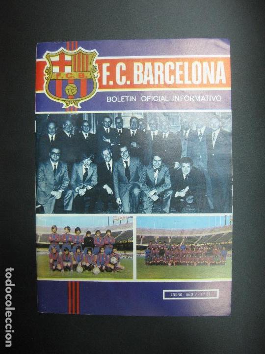 Sports collectibles: C.F. BARCELONA (BAR&Ccedil;A). BOLETIN OFICIAL INFORMATIVO .N&ordm; 35 ENERO 1974. MONTAL PRESIDENTE.