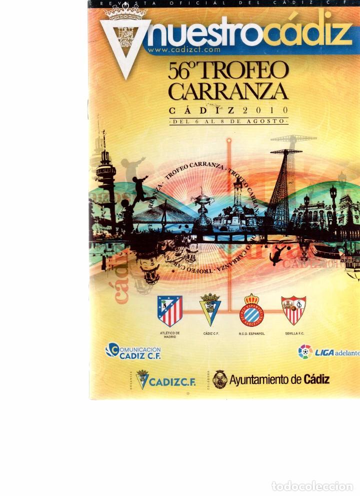 Collectionnisme sportif: NUESTRO C&Aacute;DIZ - 56&ordm; TROFEO CARRANZA - REVISTA OFICIAL DEL C&Aacute;DIZ C.F.