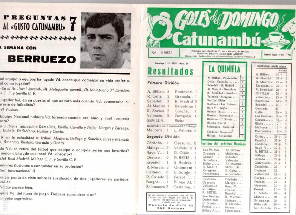 Sports collectibles: GOLES DEL DOMINGO CAFES CATUNAMBU TEMPORADA 66 67 BETIS Y SEVILLA
