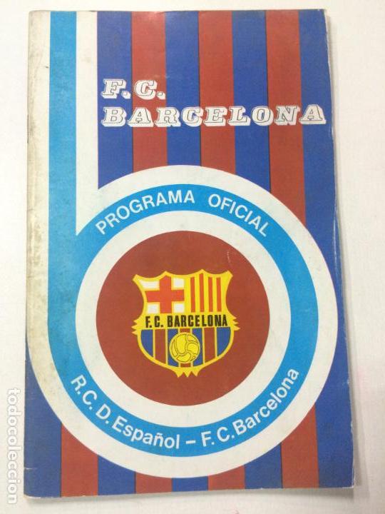 Collezionismo sportivo: FC BARCELONA - RCD ESPA&Ntilde;OL PROGRAMA OFICIAL LIGA 1975-76 75 A&Ntilde;O 28 NUM. 458 F&Uacute;TBOL BAR&Ccedil;A