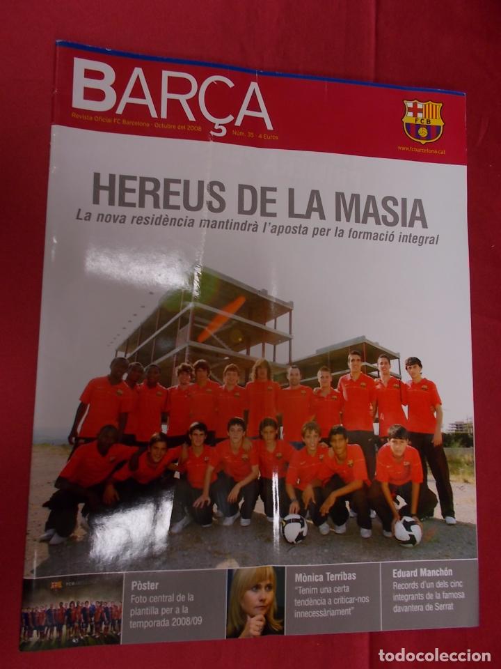 Sammelleidenschaft Sport: BAR&Ccedil;A. REVISTA OFICIAL F.C. BARCELONA. N&ordm; 35. OCTUBRE 2008. CON POSTER 2008-2009.