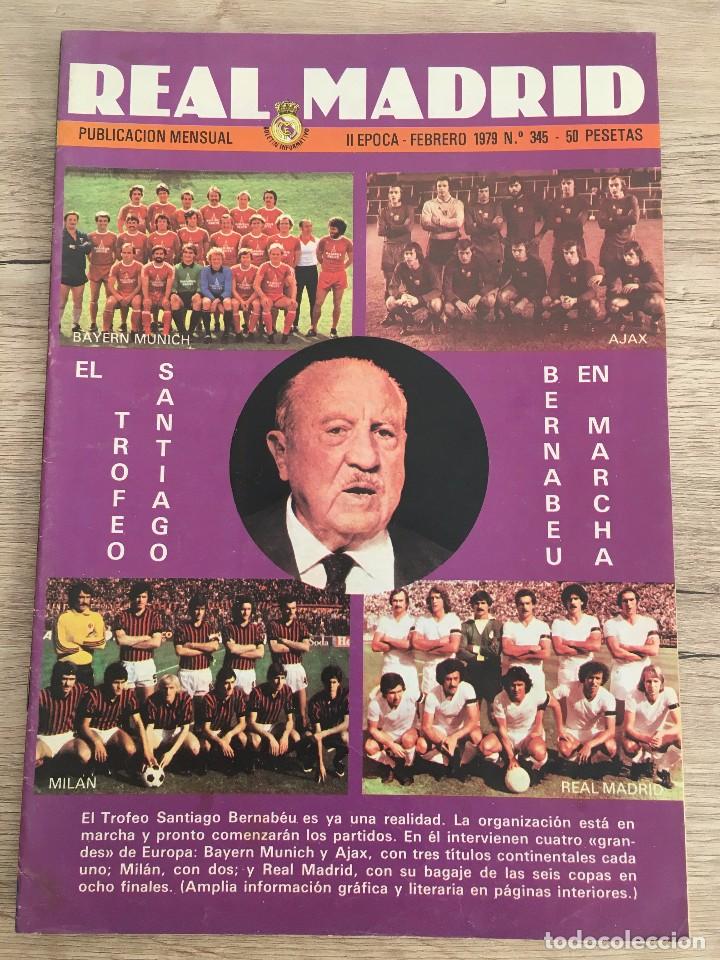 Collectionnisme sportif: REVISTA REAL MADRID 345 BAYER MUNICH AJAX MILAN TROFEO SANTIAGO BERNABEU RAYO POSTER SANTILLANA 1979