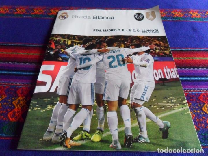 Coleccionismo deportivo: GRADA BLANCA REAL MADRID R.C.D. ESPANYOL P&Oacute;STER MARCO ASENSIO. JORNADA 7. 1-10-17. BE.