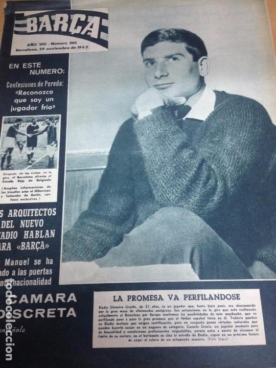Collectionnisme sportif: REVISTA BAR&Ccedil;A N&ordm;366 1962 PARTIDO BARCELONA - ESTRELLA ROJA