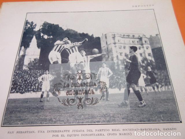 Coleccionismo deportivo: RECORTE 1928 - SAN SEBASTIAN REAL SOCIEDAD BARCELONA -- MADRID REAL MADRID RACING