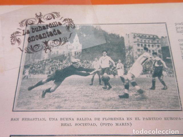 Coleccionismo deportivo: RECORTE 1928 - SAN SEBASTIAN FLORENZA EUROPA REAL SOCIEDAD