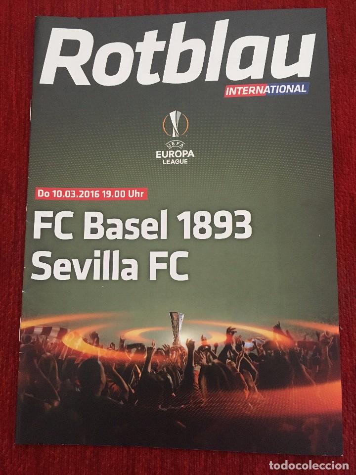 Colecionismo desportivo: REVISTA PROGRAMA OFICIAL BASILEA BASEL 1903 SEVILLA EUROPA LEAGUE 2015 2016