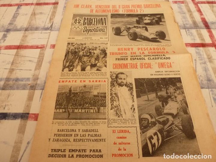 Coleccionismo deportivo: BARCELONA DEPORTIVA(10-4-67) PIRELLI,JIM CLARK FORMULA 1,EN SARRI&Aacute; ESPA&Ntilde;OL 2 PONTEVEDRA 2.