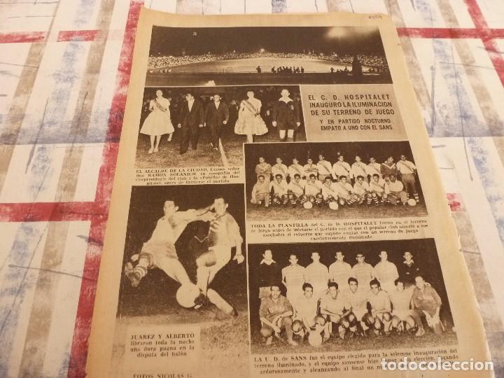 Collezionismo sportivo: INAUGURACI&Oacute;N(1959)ILUMINACI&Oacute;N CAMPO C.D.HOSPITALET Vs U.D.SANS-HOJA ORIGINAL &Eacute;POCA.
