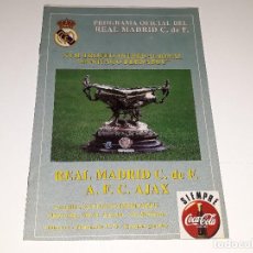 Collezionismo sportivo: PROGRAMA OFICIAL DEL REAL MADRID Nº 2 XVII TROFEO SANTIAGO BERNABEU REAL MADRID - AJAX 1995 - 96