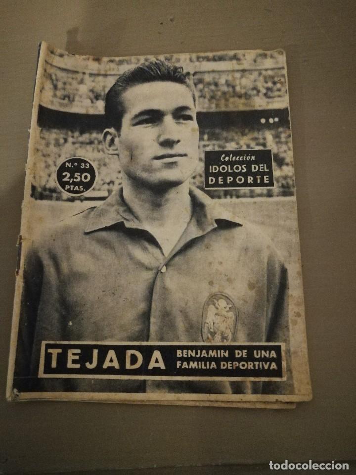 Coleccionismo deportivo: COLECCI&Oacute;N &Iacute;DOLOS DEL DEPORTE - N&ordm; 33. Jugador Tejada. FC Barcelona. Revista f&uacute;tbol.