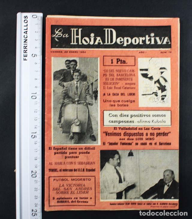 Sports collectibles: LA HOJA DEPORTIVA N&ordm; 19 VERNES 22 DE ENERO 1954 20 PAGINAS