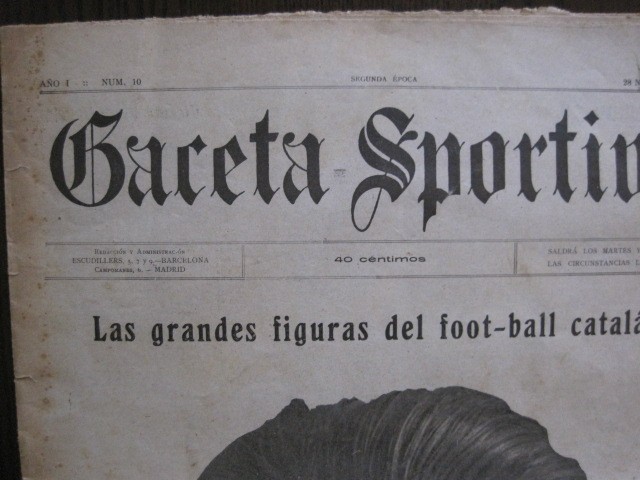 Coleccionismo deportivo: GACETA SPORTIVA-FIGURAS FUTBOL CATALAN-ESPAÑOL-KARLIN-BARCELONA ALCANTARA-1922- VER FOTOS-(V-13.399) - Foto 3 - 112241959