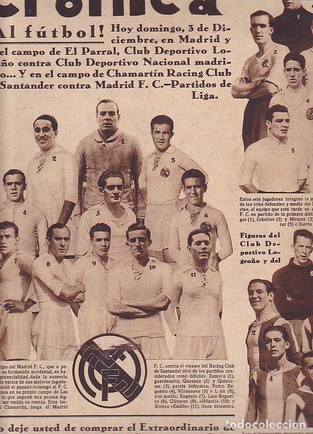 Revista Cronica 3 Diciembre 1933 Real Madrid Ra Sold Through Direct Sale 114439055