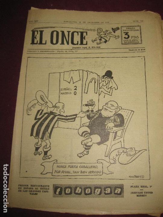 Sammelleidenschaft Sport: EL ONCE N&ordm; 716. 29 DICIEMBRE DE 1958. ESPA&Ntilde;OL 2 - MADRID 0.