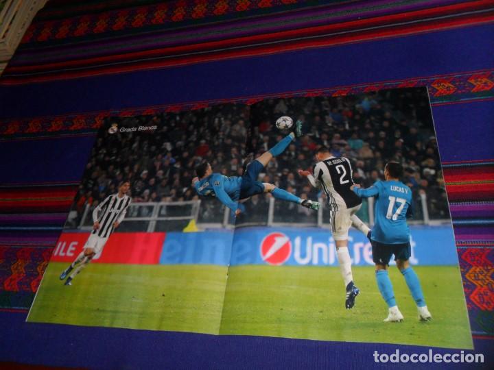 Coleccionismo deportivo: P&Oacute;STER CHILENA CRISTIANO RONALDO REAL MADRID JUVENTUS. GRADA BLANCA ATL&Eacute;TICO DE MADRID. 8-4-18. BE.
