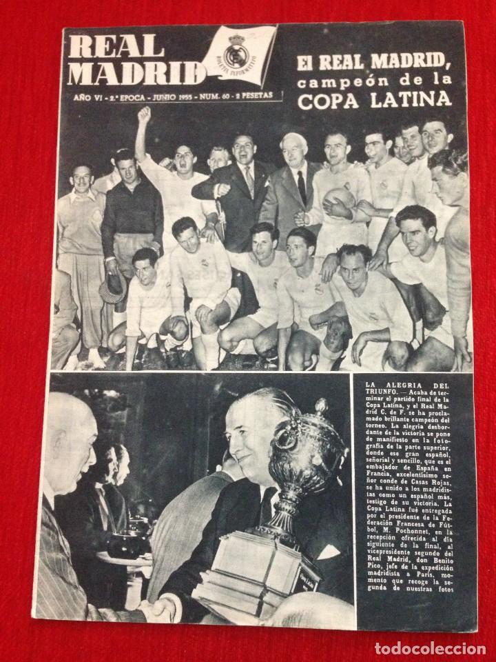Coleccionismo deportivo: REVISTA OFICIAL REAL MADRID STADE REIMS FINAL COPA LATINA 1954 1955