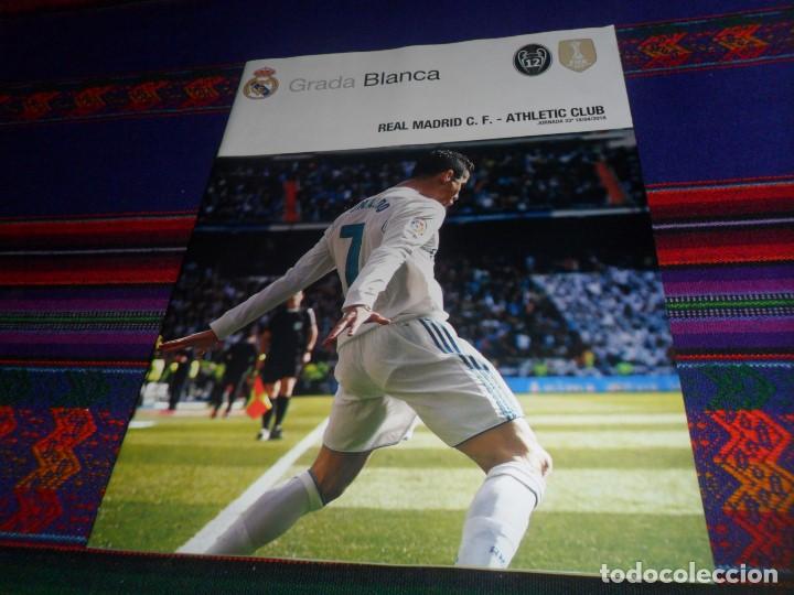 Coleccionismo deportivo: GRADA BLANCA REAL MADRID ATHLETIC C. BILBAO. JORNADA 33. 18-4-18. P&Oacute;STER MARCELO. MBE.