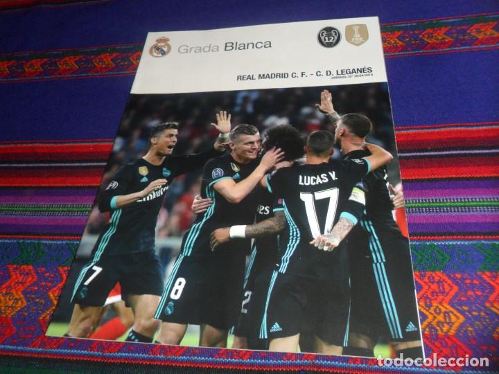 Coleccionismo deportivo: GRADA BLANCA REAL MADRID C.D. LEGAN&Eacute;S. JORNADA 35. 28-4-18. P&Oacute;STER MARCO ASENSIO.