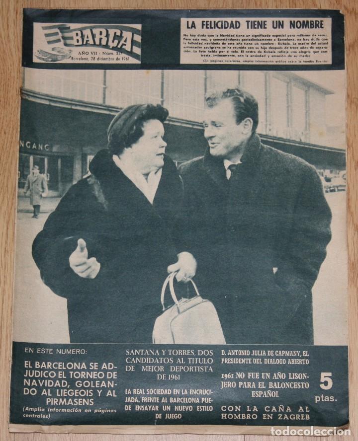 Coleccionismo deportivo: BAR&Ccedil;A #317 1961 Kubala Revista Oficial FC Barcelona magazine Football F&uacute;tbol
