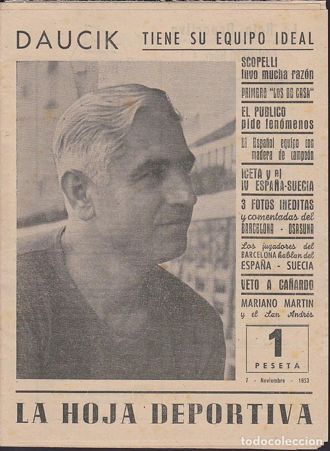 Sports collectibles: SEMANARIO DEPORTIVO LA HOJA DEPORTIVA NOVIEMBRE 1953