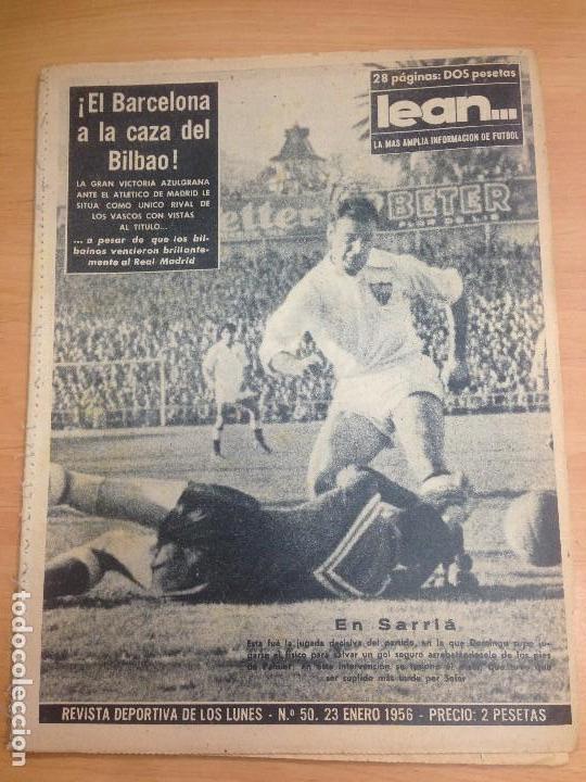 Sports collectibles: REVISTA DEPORTIVA LEAN N&ordm;50 ENERO 1956 PARTIDO AT MADRID- BARCELONA