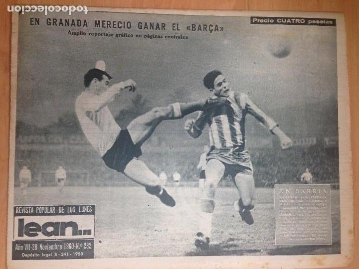 Coleccionismo deportivo: REVISTA DEPORTIVA LEAN N&ordm; 282 NOVIEMBRE 1960 PARTIDO GRANADA - BARCELONA SABADELL- ORENSE