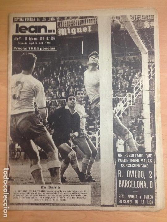 Coleccionismo deportivo: REVISTA DEPORTIVA LEAN N&ordm; 226 OCTUBRE 1959 PARTIDO OVIEDO-BARCELONA