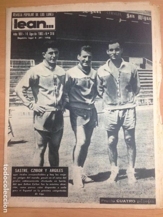 Coleccionismo deportivo: REVISTA DEPORTIVA LEAN N&ordm; 316 AGOSTO 1961 PARTIDO JUPITER/ALBACETE