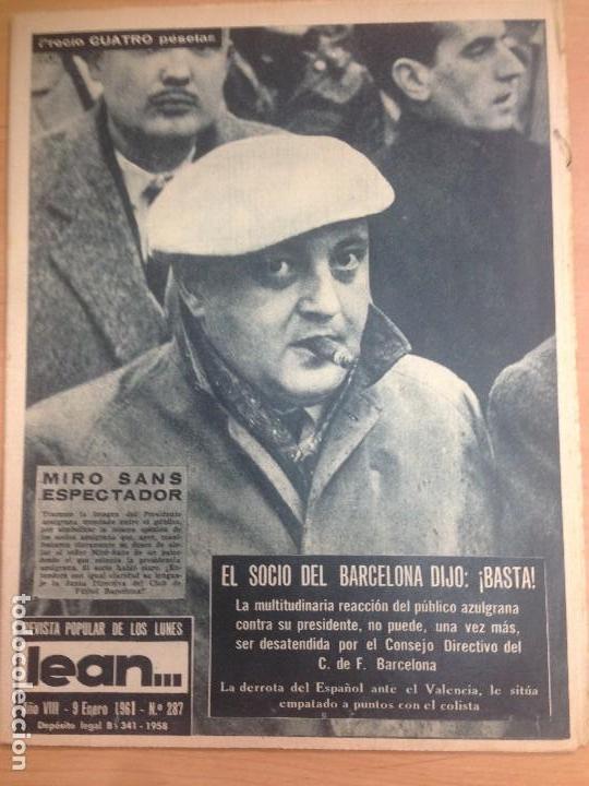 Coleccionismo deportivo: REVISTA DEPORTIVA LEAN N&ordm; 287 ENERO 1961 PARTIDO SABADELL -SALAMANCA