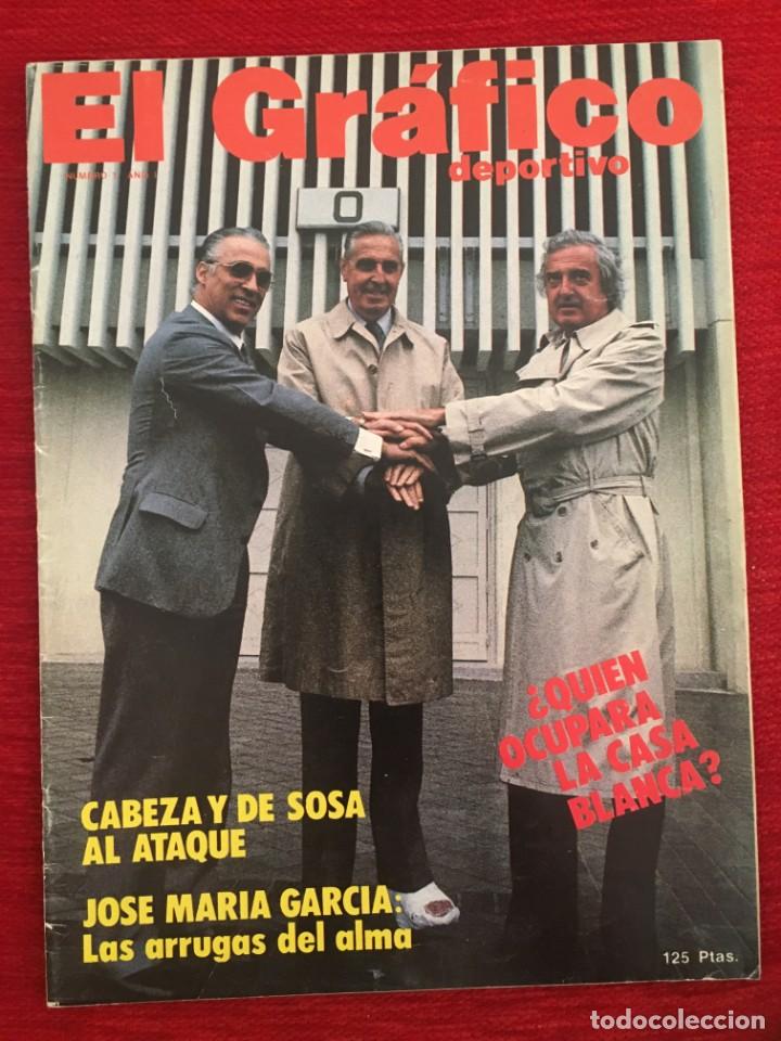 Coleccionismo deportivo: REVISTA EL GRAFICO DEPORTIVO NUMERO 1 A&Ntilde;O 1 ELECCIONES PRESIDENTE REAL MADRID MENDOZA JOSE M&ordf; GARCIA