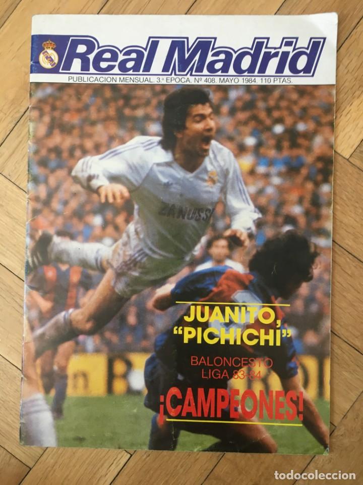 Coleccionismo deportivo: REVISTA OFICIAL REAL MADRID N&ordm; 408 JUANITO POSTER JUAN JOSE JACKSON  BALONCESTO CAMPEONES