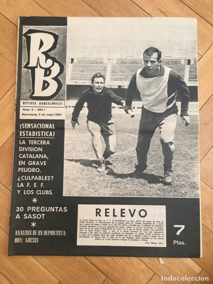 Coleccionismo deportivo: REVISTA R.B. RB N&ordm; 5 (5-5-65) FRANCISCO PLATON KOCSIS SASOT REXACH PUJOL MANCHESTER UNITED CAMPEON