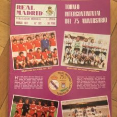 Coleccionismo deportivo: REVISTA REAL MADRID Nº 322 (MARZO 1977) TORNEO 75 ANIVERSARIO IRAN ARGENTINA ARGELIA. Lote 135199378