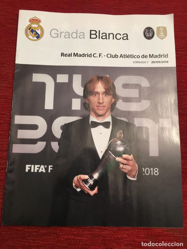 Coleccionismo deportivo: PROGRAMA OFICIAL REAL MADRID HALA MADRID ATLETICO MADRID LIGA TEMPORADA 2018 2019 POSTER MODRIC