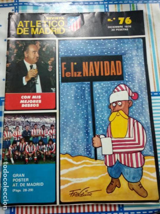 Collezionismo sportivo: Revista Atletico At Madrid DICIEMBRE 1976 n&ordm; 76 ESPECIAL NAVIDAD CON POSTER plantilla
