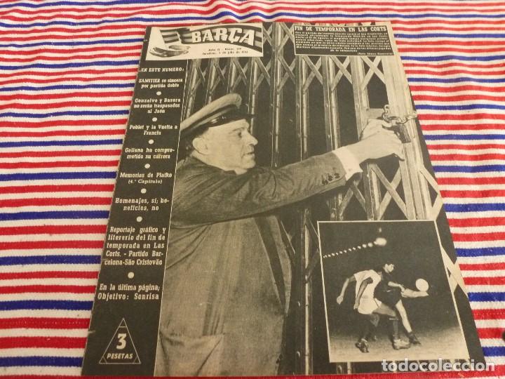 Coleccionismo deportivo: (ABJ)REVISTA BAR&Ccedil;A N&ordm;:29(5-7-56)PROX.CAMP NOU,MEMORIAS PLATKO,!!! BAR&Ccedil;A 7 SAO CRISTOVAO 1 !!!