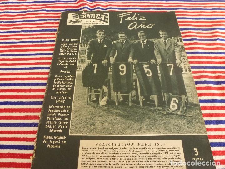 Coleccionismo deportivo: (ABJ)REVISTA BAR&Ccedil;A N&ordm;:54(28-12-56)BAR&Ccedil;A 4 FIRST DE VIENA 3,SEVILLA-BAR&Ccedil;A,CONDAL-VALENCIA.