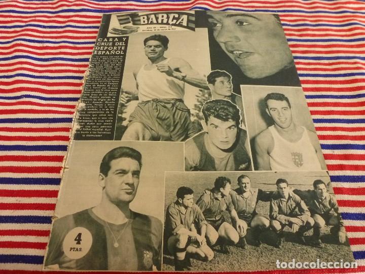Coleccionismo deportivo: (ABJ)REVISTA BAR&Ccedil;A N&ordm;:65(14-3-57)SEMBRADO CESPED EN CAMP NOU,ESPA&Ntilde;A 2 SUIZA 2.