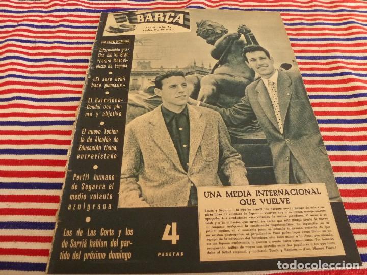 Coleccionismo deportivo: (ABJ)REVISTA BAR&Ccedil;A N&ordm;:69(11-4-57)BAR&Ccedil;A 5 CONDAL 0,CAMP NOU,SEGARRA ,MANOLO SANCHIS(CONDAL)