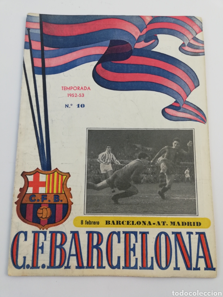 Collezionismo sportivo: PROGRAMA OFICIAL FC BARCELONA ATL&Eacute;TICO DE MADRID LIGA 1952-53, NUMERO 10, 8 FEBRERO 1953, BAR&Ccedil;A.