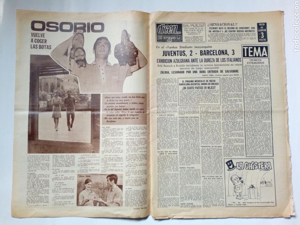Coleccionismo deportivo: DICEN... nº 1344 (31-5-1969) 1er Diario Deportivo de la tarde. Final de copa, Athletic Club - Foto 2 - 158115706