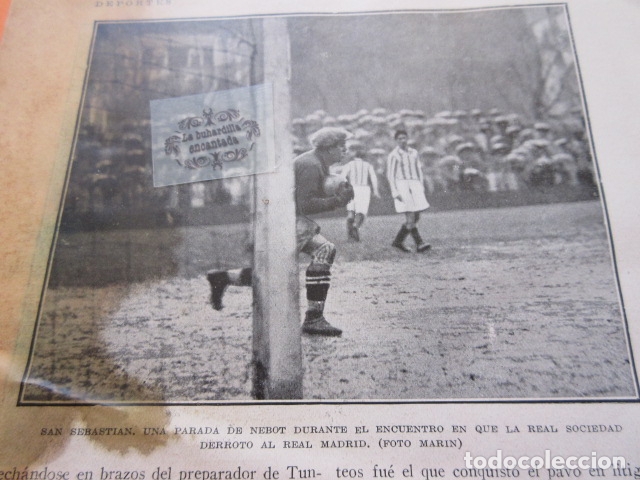 Coleccionismo deportivo: FOTO RECORTE 1929 - NEBOT  SAN SEBATIAN REAL SOCIEDAD REAL MADRID - BARCELONA RACING SANTANDER
