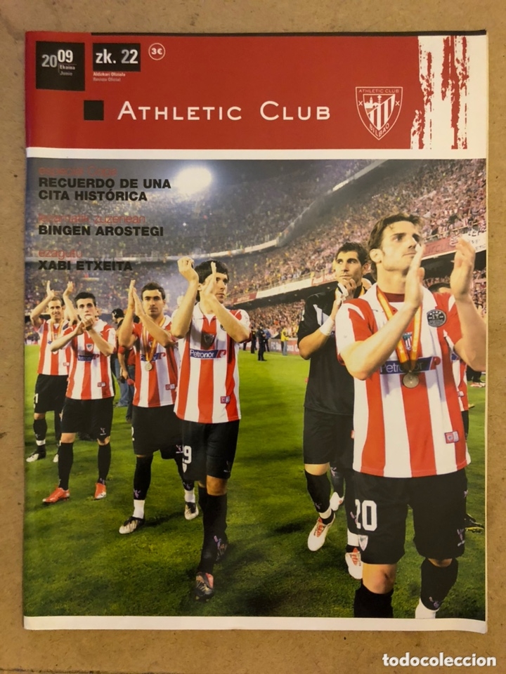 Collezionismo sportivo: ATHLETIC CLUB REVISTA OFICIAL N&deg; 22 (JUNIO 2009). FINAL COPA DEL REY VS BAR&Ccedil;A EN VALENCIA, ETXEITA,.