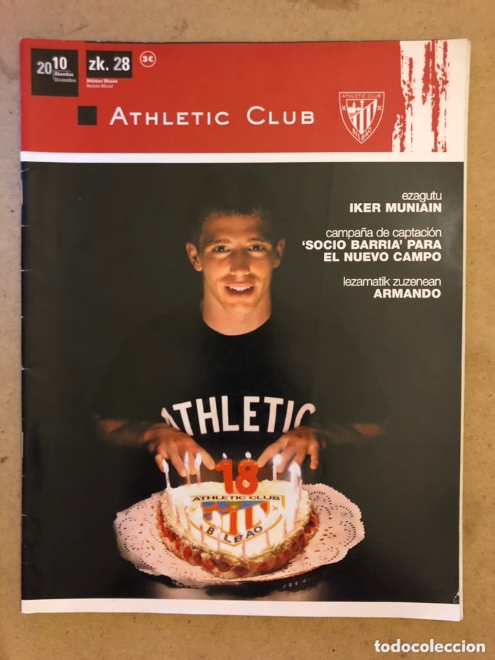Collezionismo sportivo: ATHLETIC CLUB REVISTA OFICIAL N&deg; 28 (DICIEMBRE 2010). IKER MUNIAIN, PLAN DIRECTOR LEZAMA,...